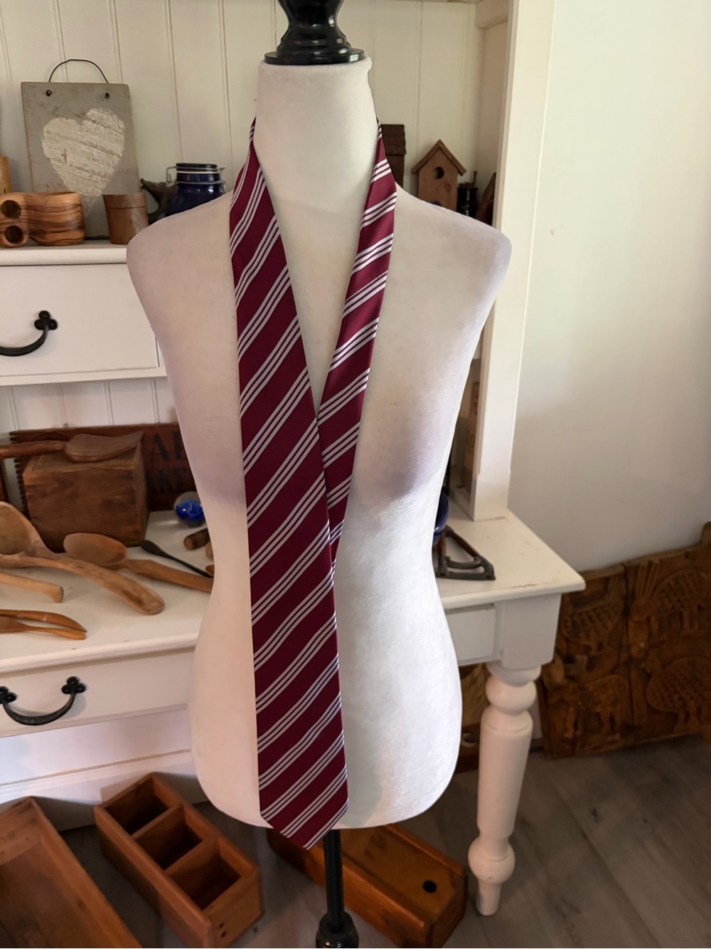 Watson Brothers Striped Burgundy Men’s Tie
